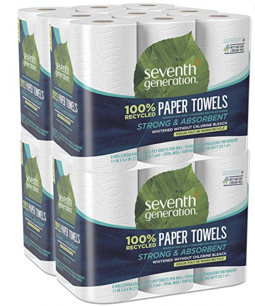 This is a picture of Seventh Generation 100% recycled paper towels.