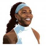 drawing of serena williams tennis player smiling