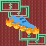 A graphic of a sneaker being set on fire in response to the Nike partnership with Kaepernick