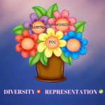 colorful flowerpot with caption diversity cross representation check mark