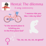 Hentai: The Dilema Images of bicycle, person and female sign